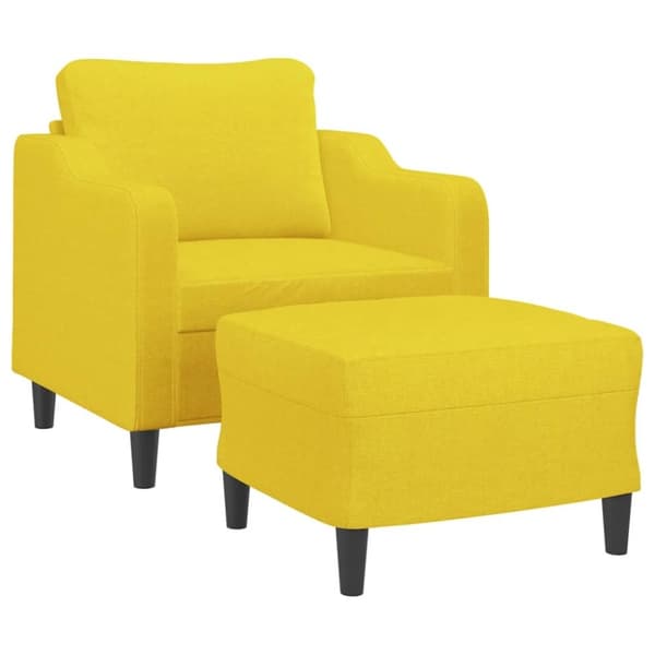 vidaXL sofastol med fodskammel 60 cm stof Lysegul