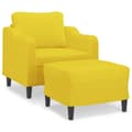 Miniatyrbillede 1 af 7: vidaXL sofastol med fodskammel 60 cm stof Lysegul