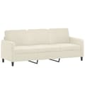 Miniatyrbillede 3 af 8: vidaXL 3-personers sofa med pyntepuder 180 cm velour cremefarvet