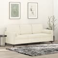 Miniatyrbillede 8 af 8: vidaXL 3-personers sofa med pyntepuder 180 cm velour cremefarvet