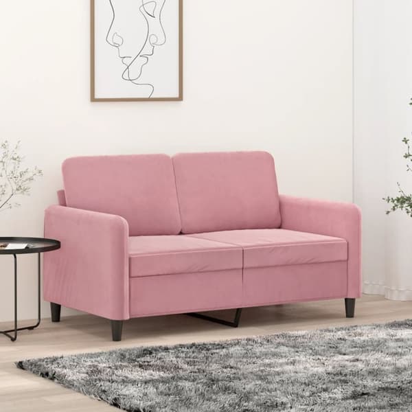 vidaXL 2-personers sofa 120 cm fløjl lyserød