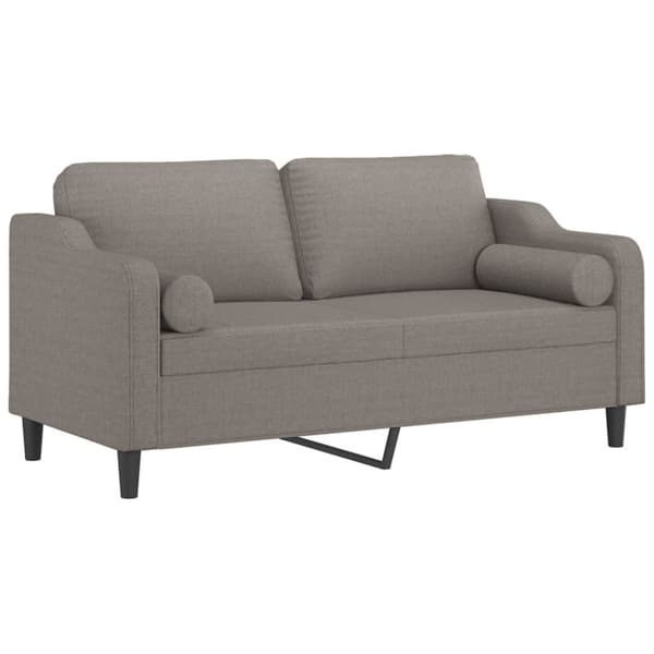 vidaXL 2-sits soffa med prydnadskuddar taupe 140 cm tyg