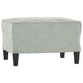 Miniatyrbillede 4 af 7: vidaXL 3-personers sofa med fodskammel 180 cm velour lysegrå