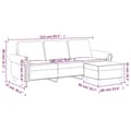 Miniatyrbillede 6 af 7: vidaXL 3-personers sofa med fodskammel 180 cm velour lysegrå