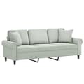 Miniatyrbillede 3 af 8: vidaXL 3-personers sofa med pyntepuder 180 cm velour lysegrå