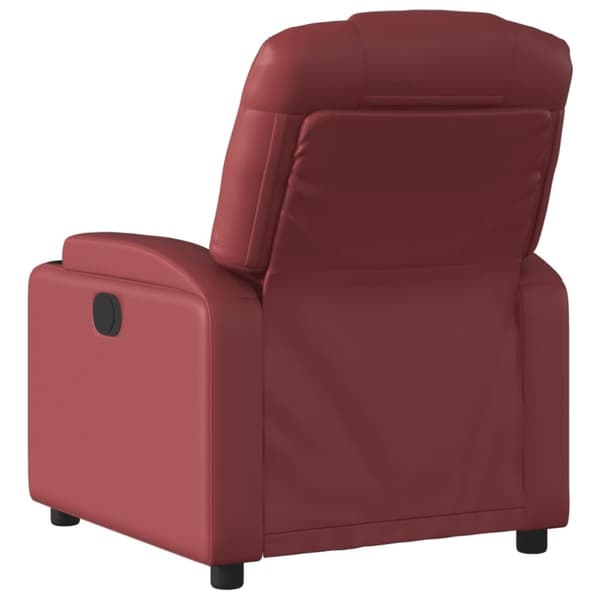 vidaXL Elektrisk reclinerfåtölj vinröd konstläder