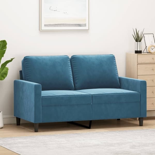 vidaXL 2-personers sofa 120 cm fløjl blå