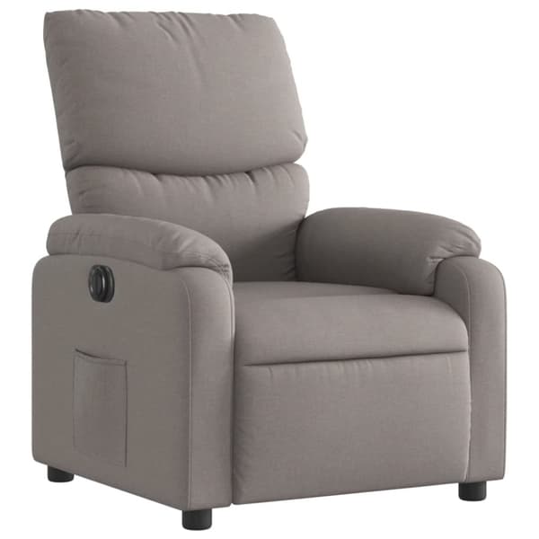 vidaXL Elektrisk reclinerfåtölj taupe tyg