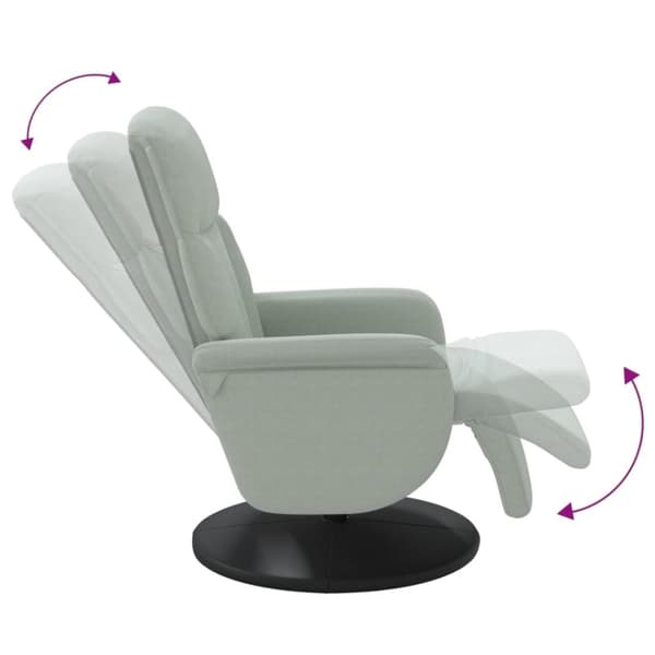 vidaXL Reclinerfåtölj med fotstöd ljusgrå sammet