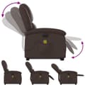 Miniatyrbild 7 av 11: vidaXL Massagefåtölj med uppresningshjälp brun konstläder