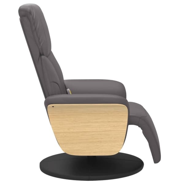 vidaXL Massagefåtölj med fotstöd grå konstläder