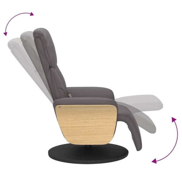 vidaXL Massagefåtölj med fotstöd grå konstläder