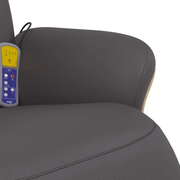 vidaXL Massagefåtölj med fotstöd grå konstläder