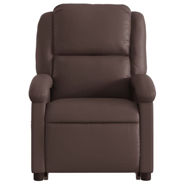 vidaXL Massagefåtölj med uppresningshjälp brun konstläder