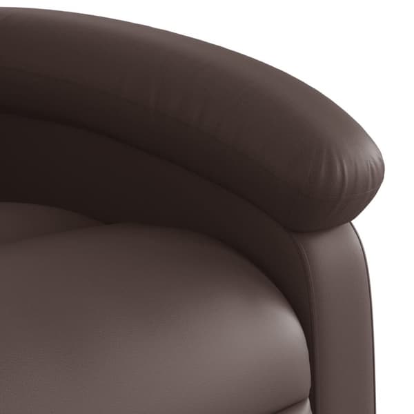 vidaXL Massagefåtölj med uppresningshjälp brun konstläder