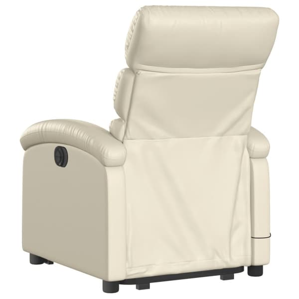 vidaXL løftestol med massagefunktion kunstlæder cremefarvet