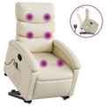 Miniatyrbillede 1 af 11: vidaXL løftestol med massagefunktion kunstlæder cremefarvet