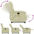 Miniatyrbillede 5 af 11: vidaXL massagestol med løftefunktion ægte læder cremefarvet
