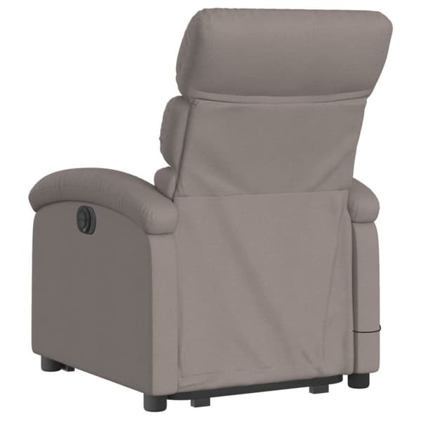 vidaXL Elektrisk massagefåtölj med uppresningshjälp taupe tyg