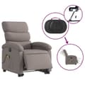 Miniatyrbild 5 av 10: vidaXL Elektrisk massagefåtölj med uppresningshjälp taupe tyg