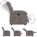 Miniatyrbild 6 av 10: vidaXL Elektrisk massagefåtölj med uppresningshjälp taupe tyg