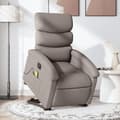 Miniatyrbild 1 av 10: vidaXL Elektrisk massagefåtölj med uppresningshjälp taupe tyg