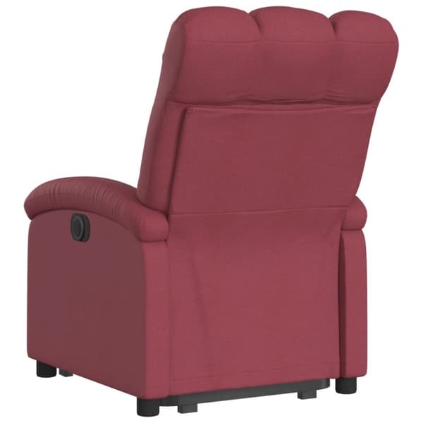 vidaXL Reclinerfåtölj med uppresningshjälp vinröd tyg