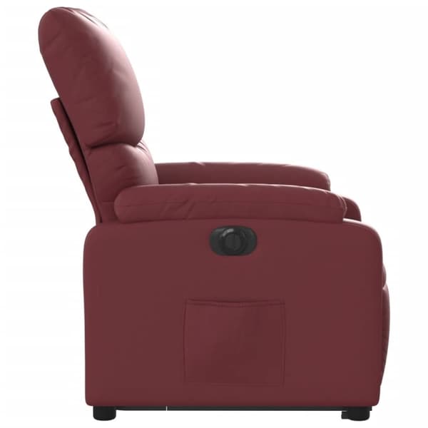 vidaXL Reclinerfåtölj med uppresningshjälp vinröd konstläder