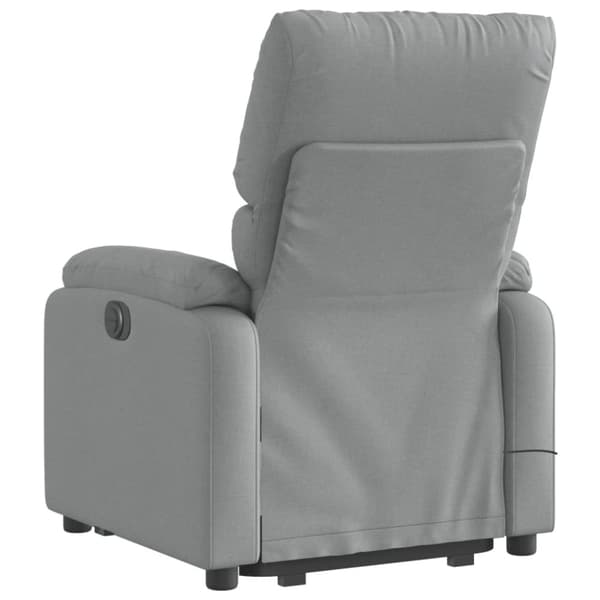 vidaXL Elektrisk massagefåtölj med uppresningshjälp ljusgrå tyg