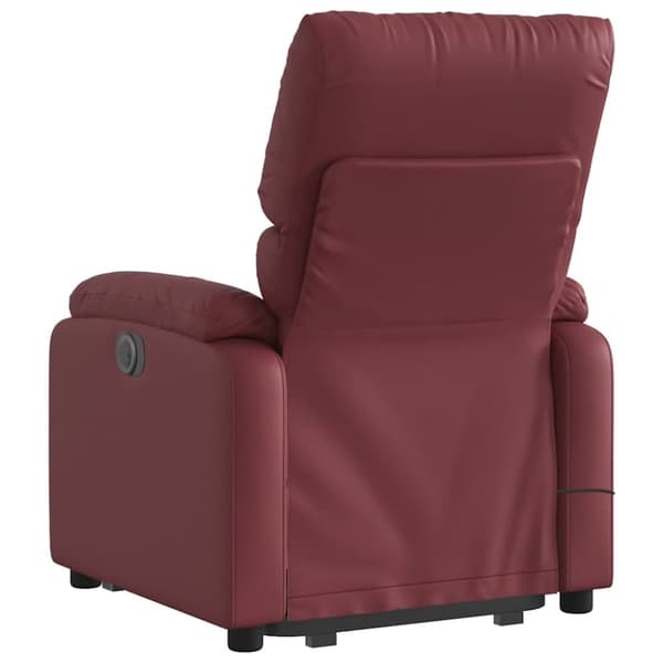 vidaXL løftestol med massagefunktion kunstlæder vinrød
