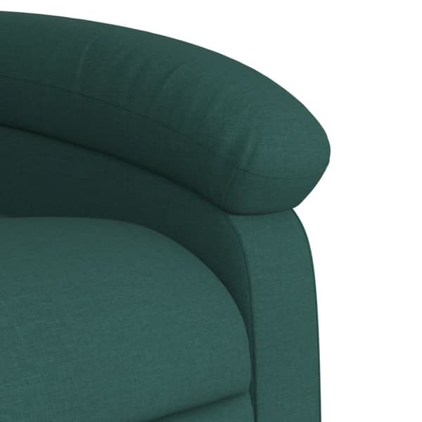 vidaXL Elektrisk reclinerfåtölj med uppresningshjälp mörkgrön tyg