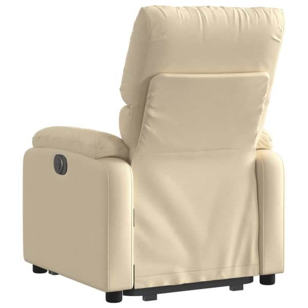 vidaXL Elektrisk reclinerfåtölj med uppresningshjälp gräddvit tyg