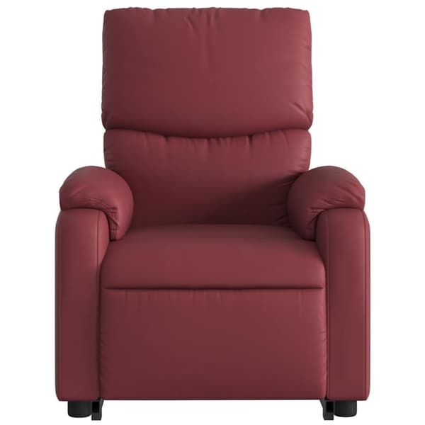 vidaXL Massagefåtölj med uppresningshjälp vinröd konstläder