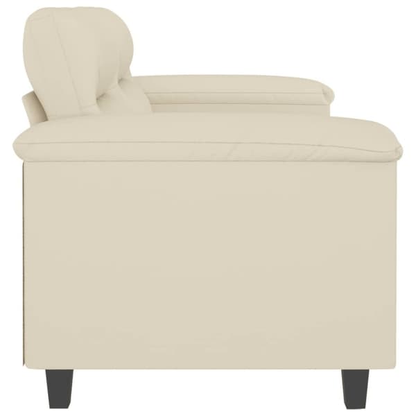 vidaXL 2-sitssoffa gräddvit 120 cm konstläder