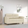 Miniatyrbild 8 av 8: vidaXL 2-sitssoffa gräddvit 120 cm konstläder