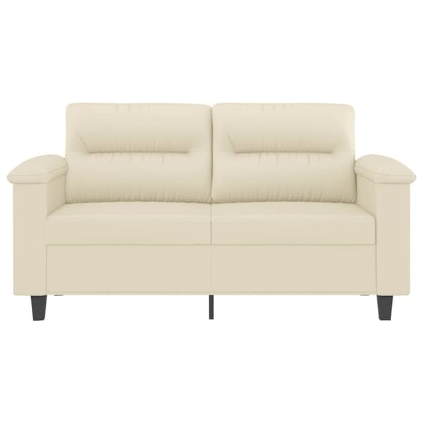vidaXL 2-sitssoffa gräddvit 120 cm konstläder