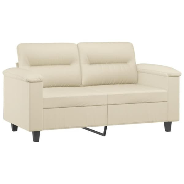 vidaXL 2-sitssoffa gräddvit 120 cm konstläder