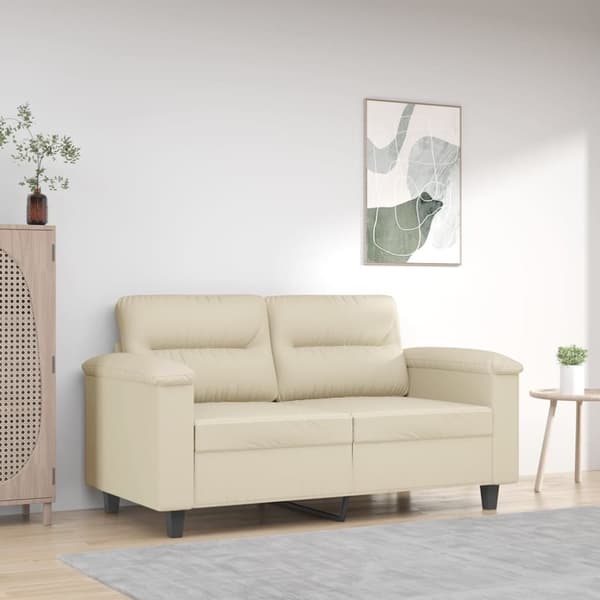 vidaXL 2-personers sofa 120 cm kunstlæder cremefarvet