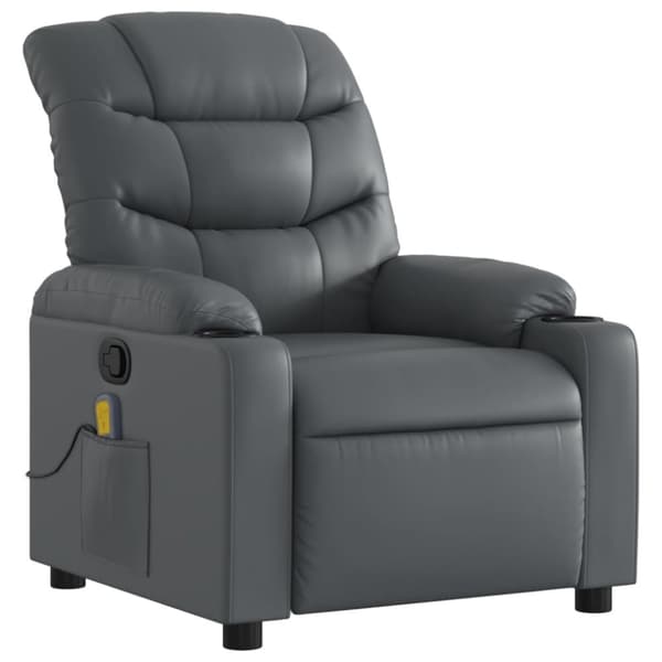 vidaXL Massagefåtölj grå konstläder