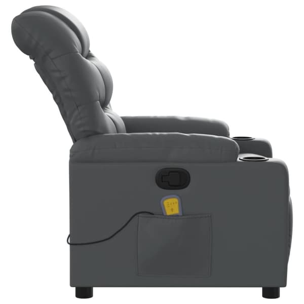 vidaXL Massagefåtölj grå konstläder