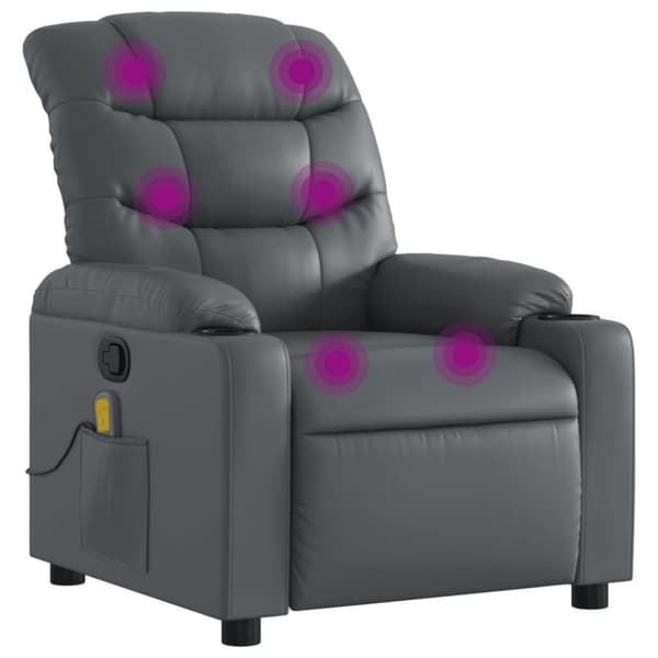 vidaXL Massagefåtölj grå konstläder