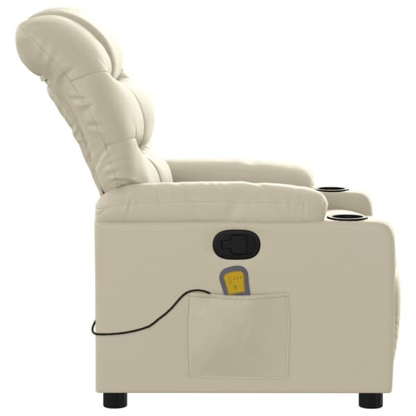 vidaXL Massagefåtölj gräddvit konstläder