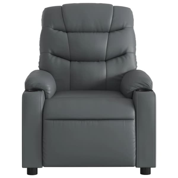 vidaXL Elektrisk reclinerfåtölj grå konstläder