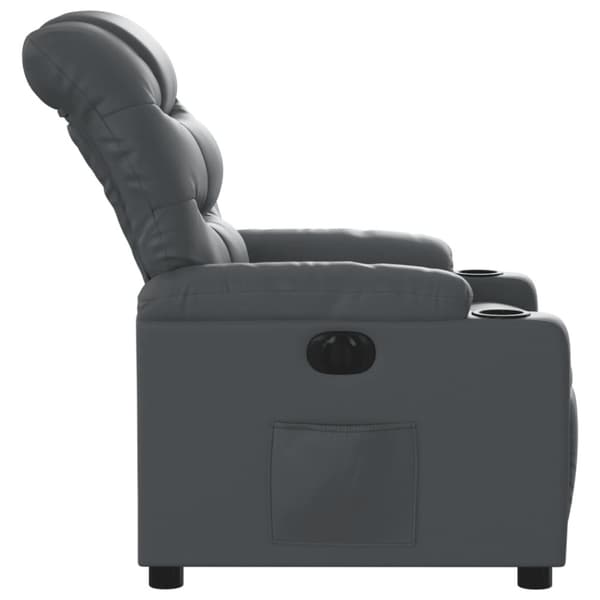 vidaXL Elektrisk reclinerfåtölj grå konstläder