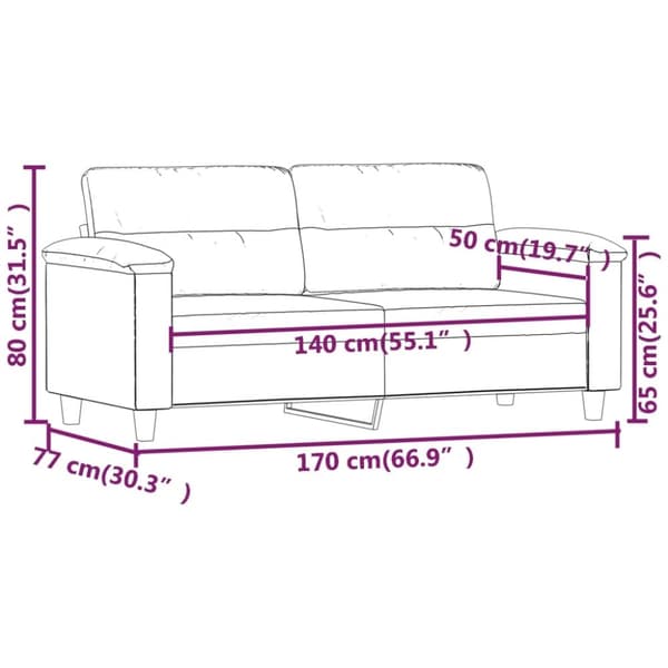 vidaXL 2-sitssoffa svart 140 cm mikrofibertyg