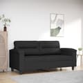 Miniatyrbild 8 av 8: vidaXL 2-sitssoffa svart 140 cm mikrofibertyg