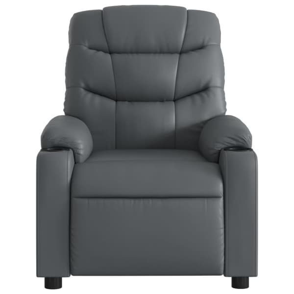 vidaXL Elektrisk massagefåtölj grå konstläder