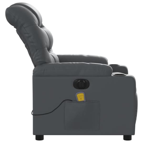 vidaXL Elektrisk massagefåtölj grå konstläder