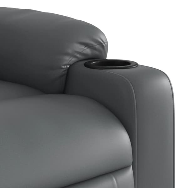 vidaXL Elektrisk massagefåtölj grå konstläder