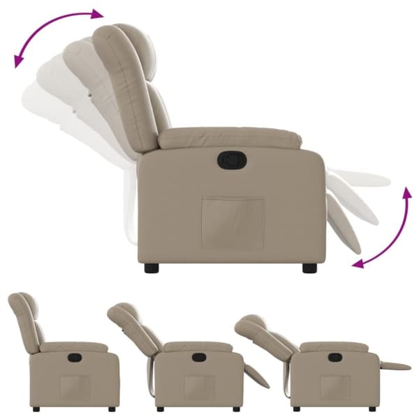 vidaXL Reclinerfåtölj cappuccino konstläder